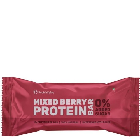 1 - HealthifyMe Protein Bar,  6 bar(s)  Mixed Berry 