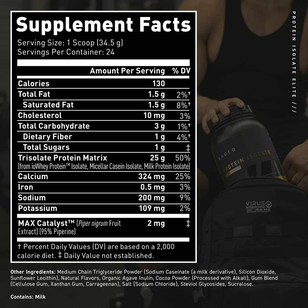 3 - Kaged Muscle Elite Series Protein Isolate,  1.86 lb  Vanilla 