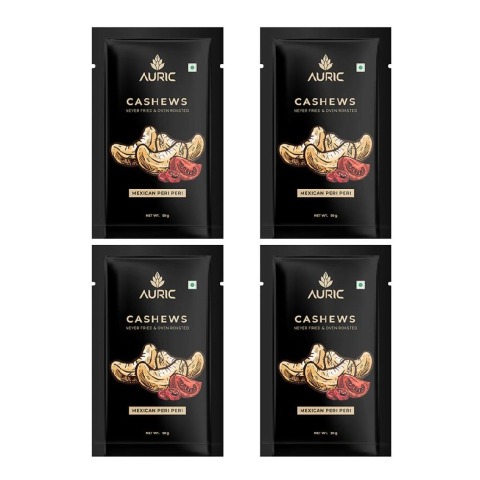 1 - Auric Oven Roasted Cashews,  Mexican Peri Peri (Pack of 4)  50 g 