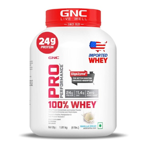 GNC Pro Performance 100% Whey Protein, 4 lb Vanilla Cream