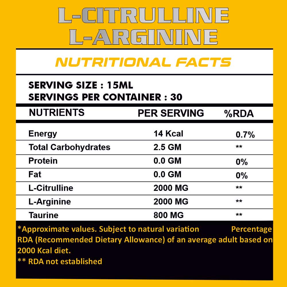 4 - Ripped Up Nutrition Liquid L-Citrulline & L-Arginine with Taurine Orange Mango,  450 ml 