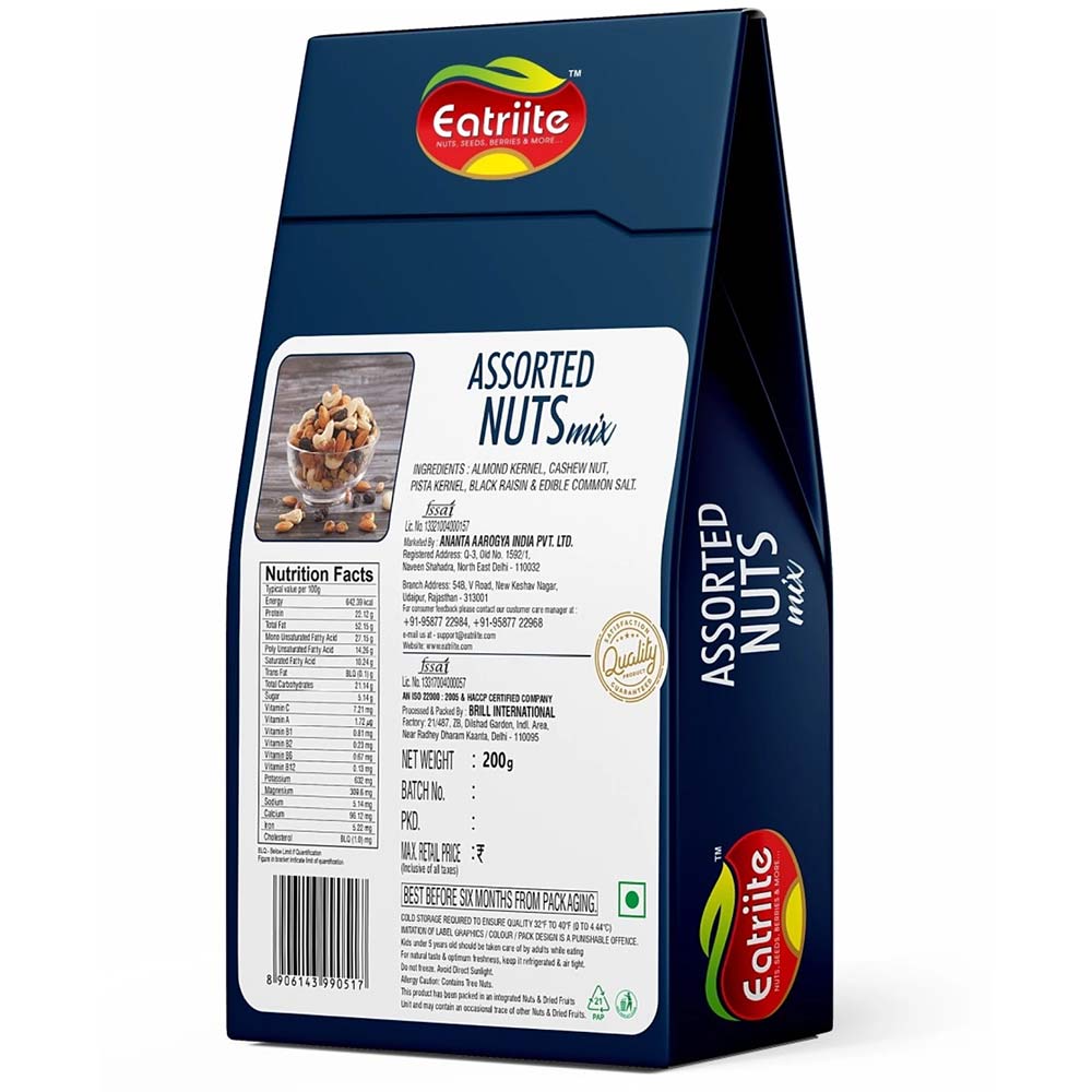 2 - Eatriite Assorted Nuts Mix,  Unflavoured  200 g 