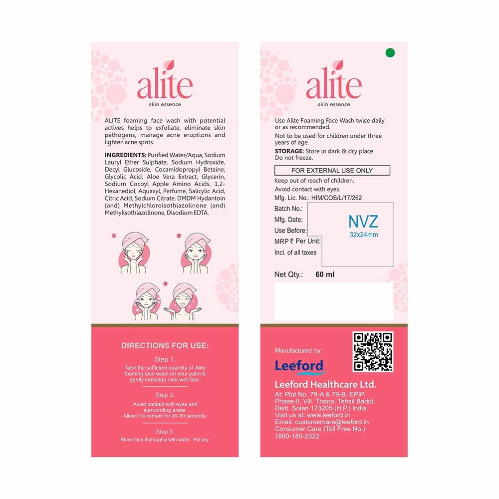 3 - Alite Foaming Face Wash,  60 ml  for Active Acne & Clogged Pores 