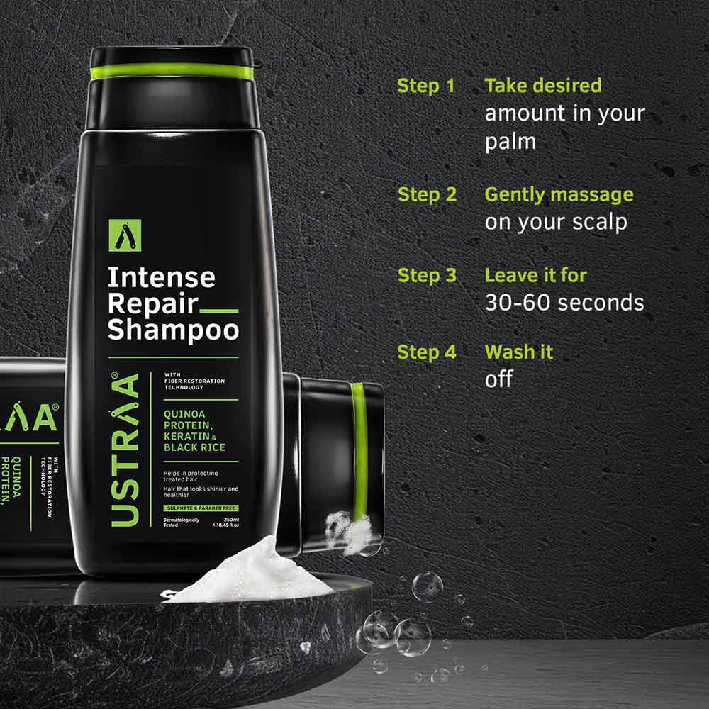 4 - Ustraa Intense Repair Shampoo,  250 ml  with Keratin & Black Rice 