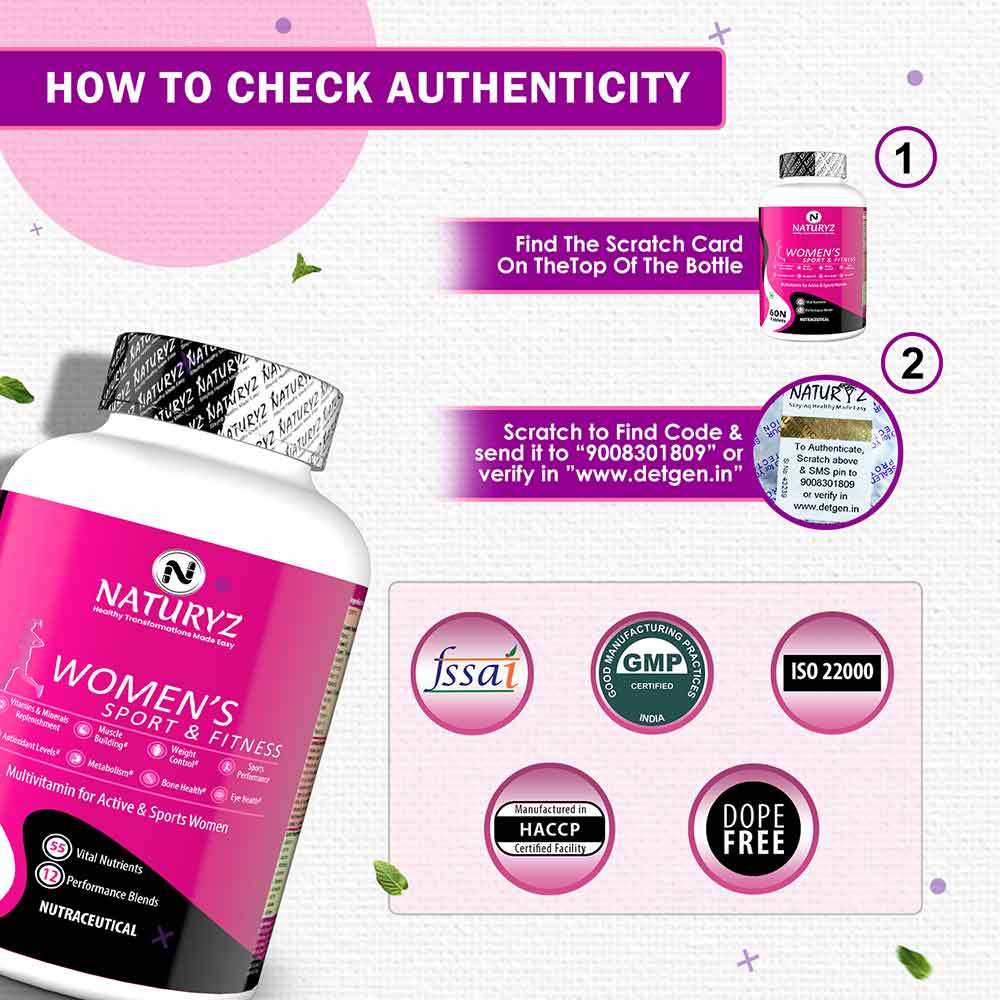 12 - Naturyz Calcium Plus 120 Tablets & Women's Sport & Fitness Multivitamin 60 Tablets Combo,  2 Piece(s)/Pack  Unflavoured 