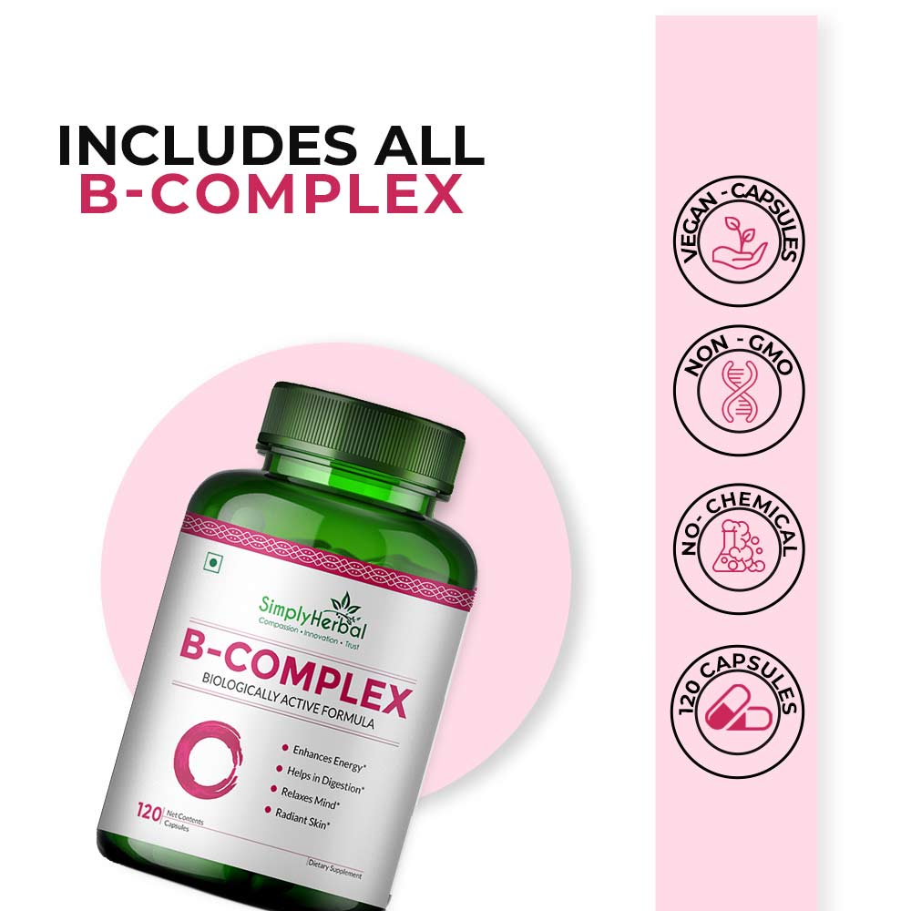 5 - Simply Herbal B-Complex,  120 capsules  Unflavoured (Pack of 2) 