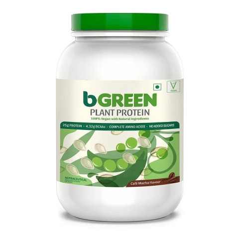 1 - bGREEN Plant Protein,  2.2 lb  Cafe Mocha (Jar) 