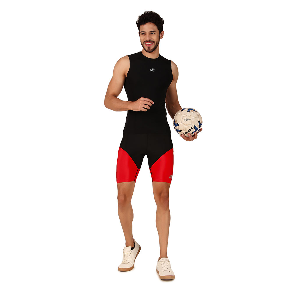 14 - Redesign Nylon Compression Cut Sleeve Tshirt,  Black  Medium 
