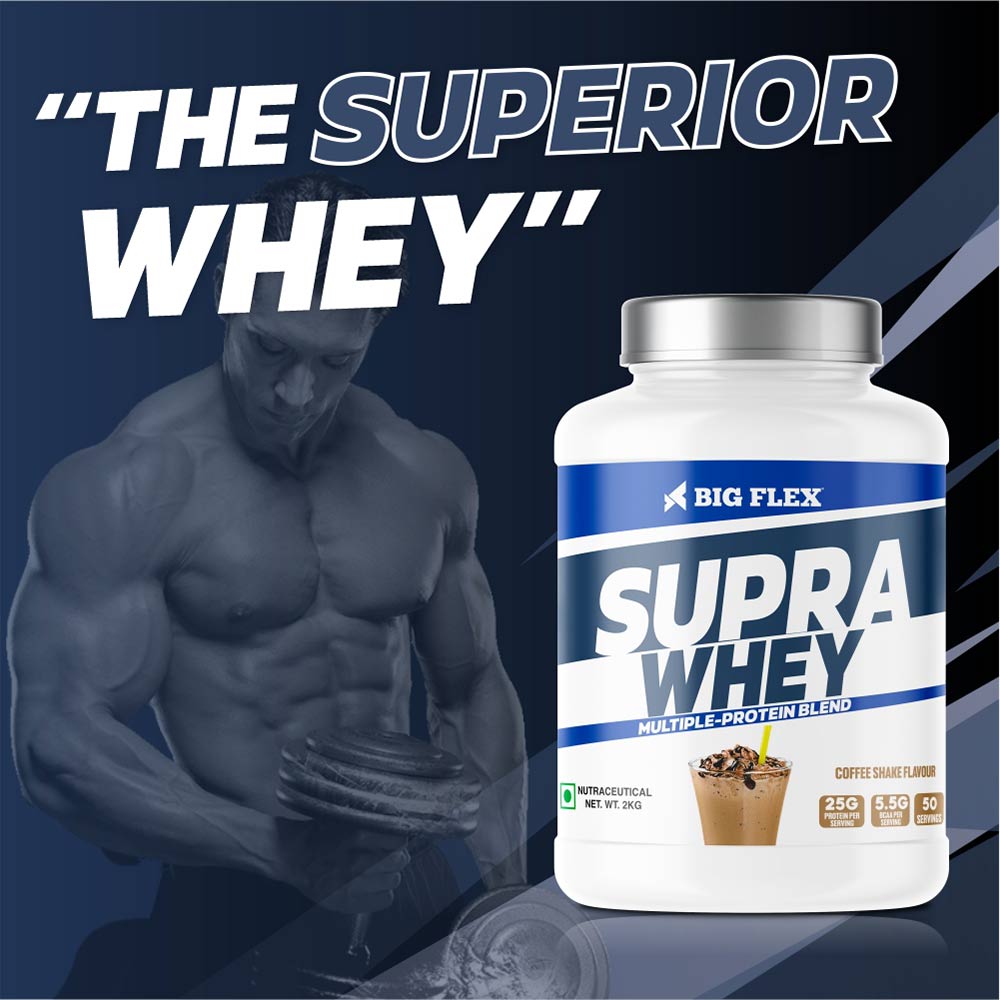 5 - Big Flex Supra Whey Multi-Blend Protein,  4.4 lb  Coffee Shake 