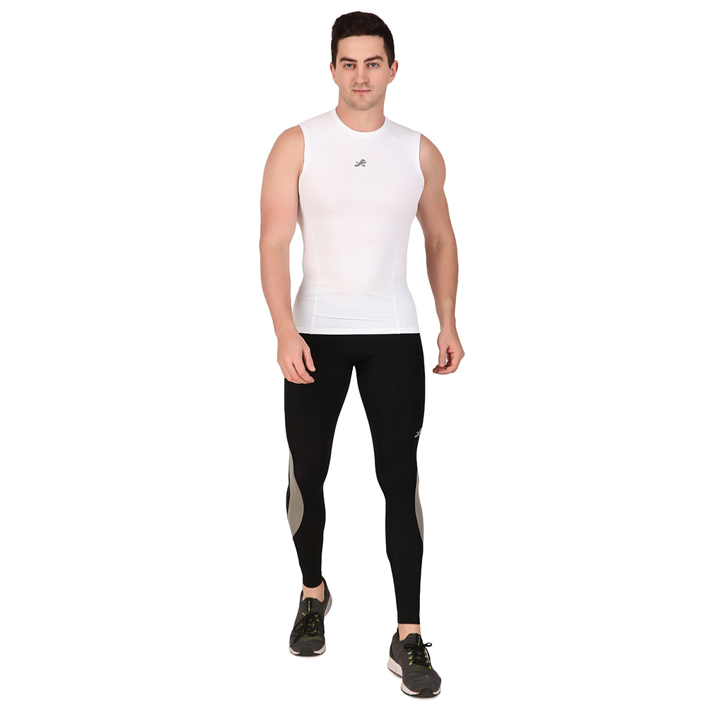 7 - Redesign Nylon Compression Cut Sleeve Tshirt,  White  XXL 
