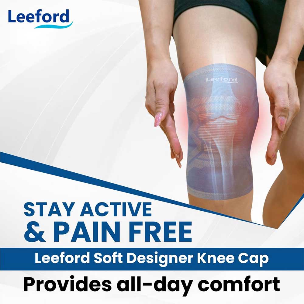 5 - Leeford Soft Designer Knee Cap,  Blue  Large 
