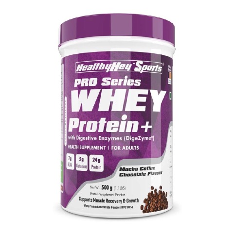 1 - HealthyHey Nutrition Sports Whey Protein Concentrate,  0.55 lb  Mocha Coffee Chocolate 