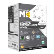MuscleBlaze Biozyme Performance Whey, 0.4 lb Magical Mango (Mono Carton)(5x36g) Travel Pack