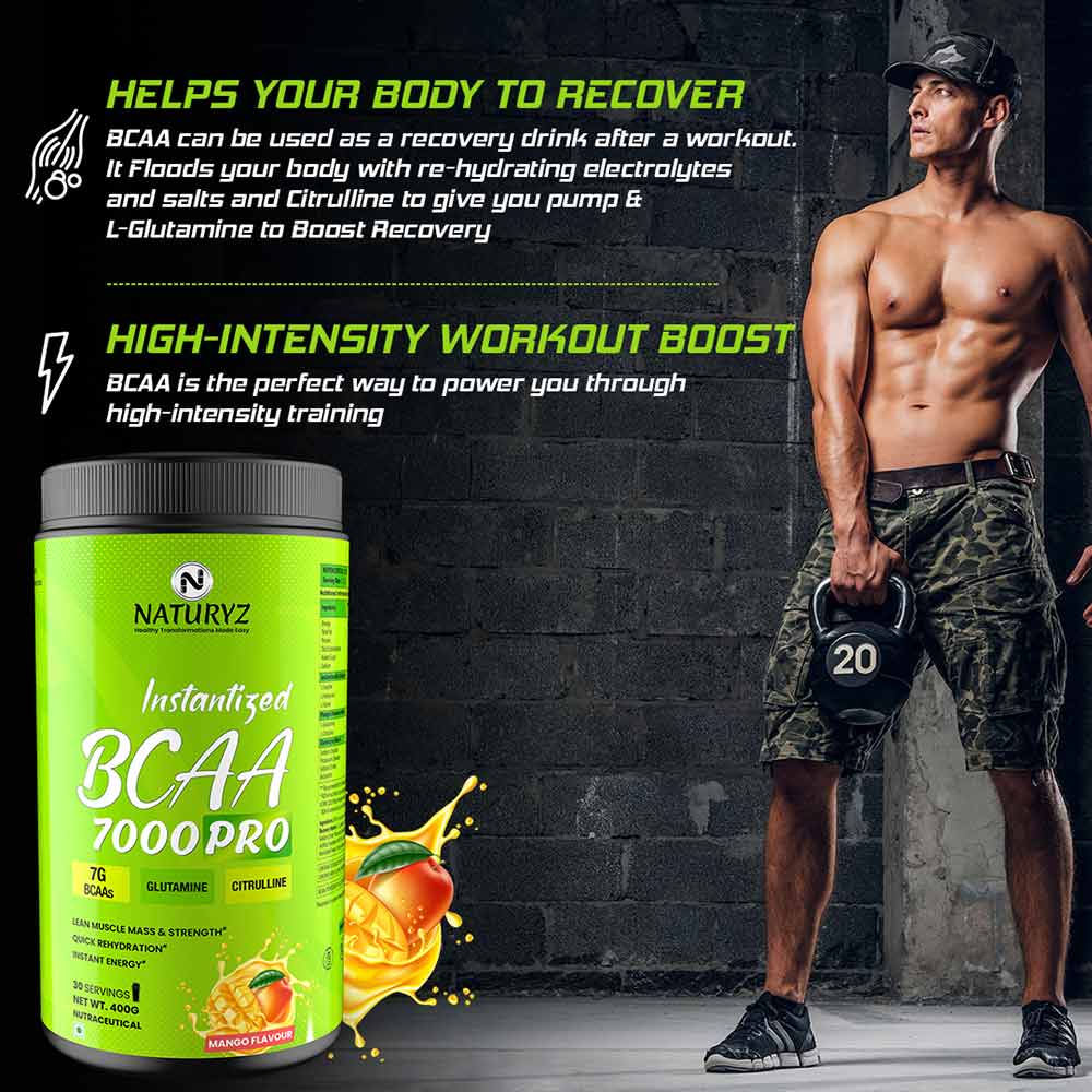 6 - Naturyz Instantized BCAA 7000 PRO,  0.88 lb  30 Servings  Mango 
