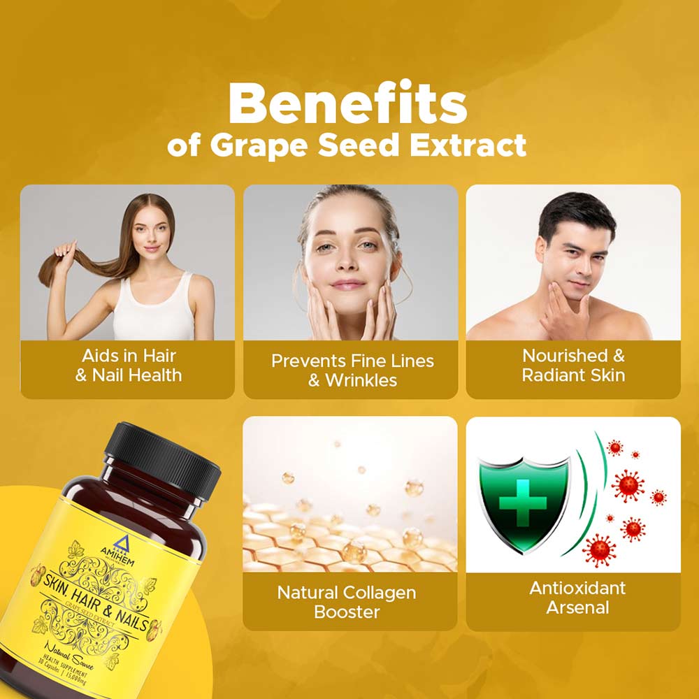 3 - Amihem Grape Seed Extract (Pack of 3),  30 capsules 