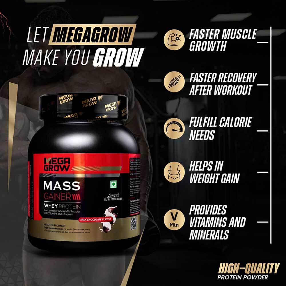 6 - Megagrow Mass Gainer High Calories Formula,  2.2 lb  Milk Chocolate 