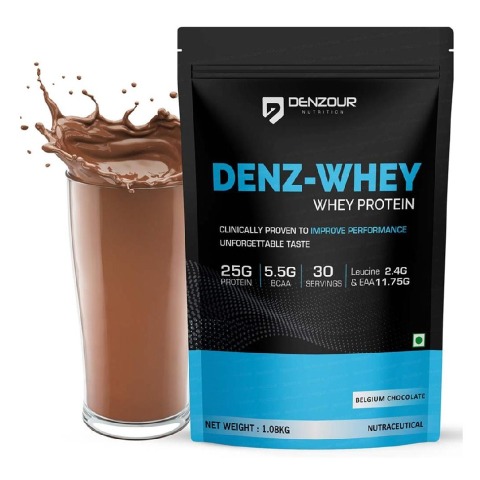 1 - Denzour Nutrition Denz-Whey Protein,  2.38 lb  Belgium Chocolate 