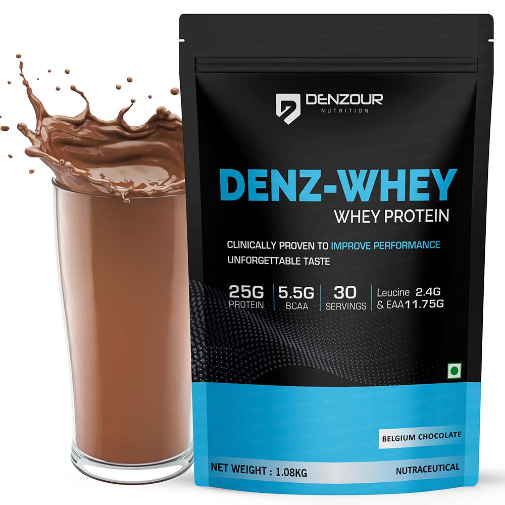 1 - Denzour Nutrition Denz-Whey Protein,  2.38 lb  Belgium Chocolate 