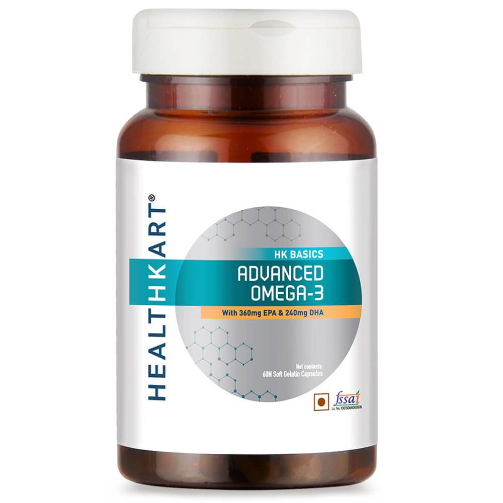 HealthKart Advanced Omega3 with 360mg EPA & 240mg DHA, 60 Capsules