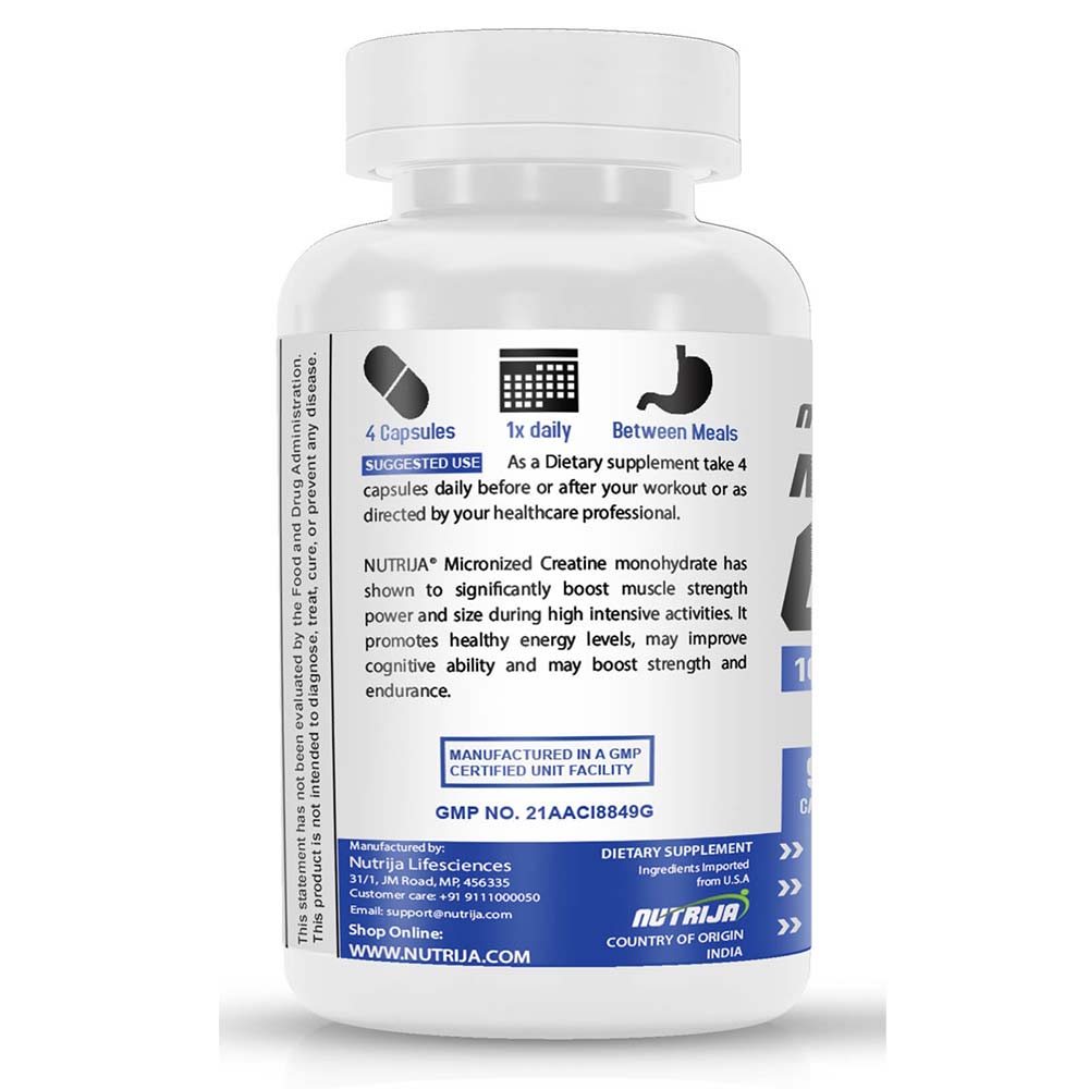 2 - NutriJa Micronized Creatine,  Unflavoured (Pack of 2)  90 capsules 