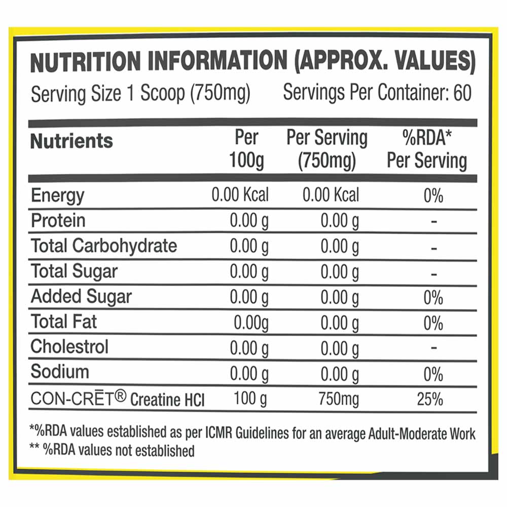 4 - CON-CRET Creatine,  Unflavoured  0.099 lb 