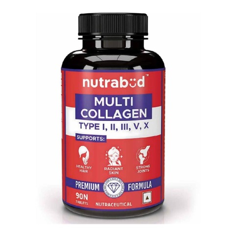 1 - Nutrabud Multi Collagen Complex,  90 tablet(s)  Unflavoured (with All 5 Types of Collagen TYPE I, II, III, V & X) 