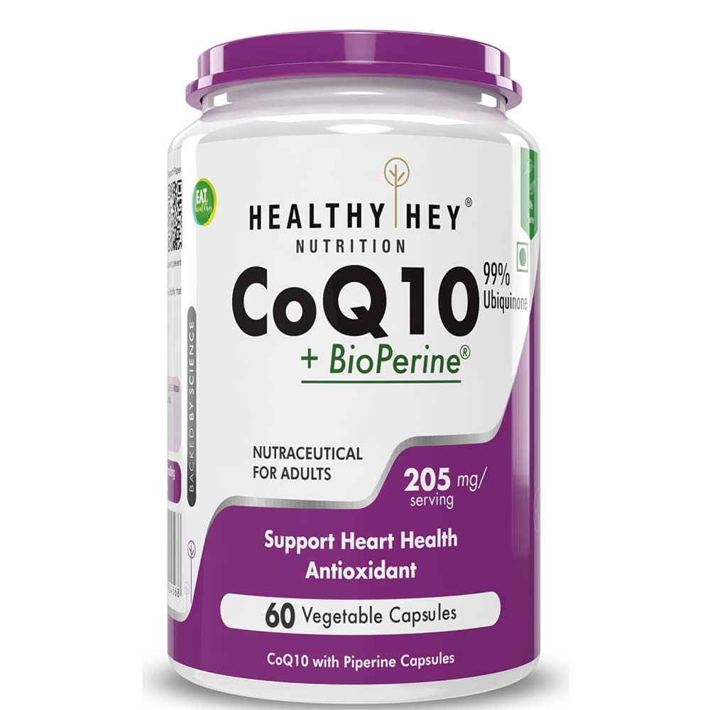 HealthyHey Nutrition CoQ10 with Bioperine 205mg, 60 veggie capsule(s)