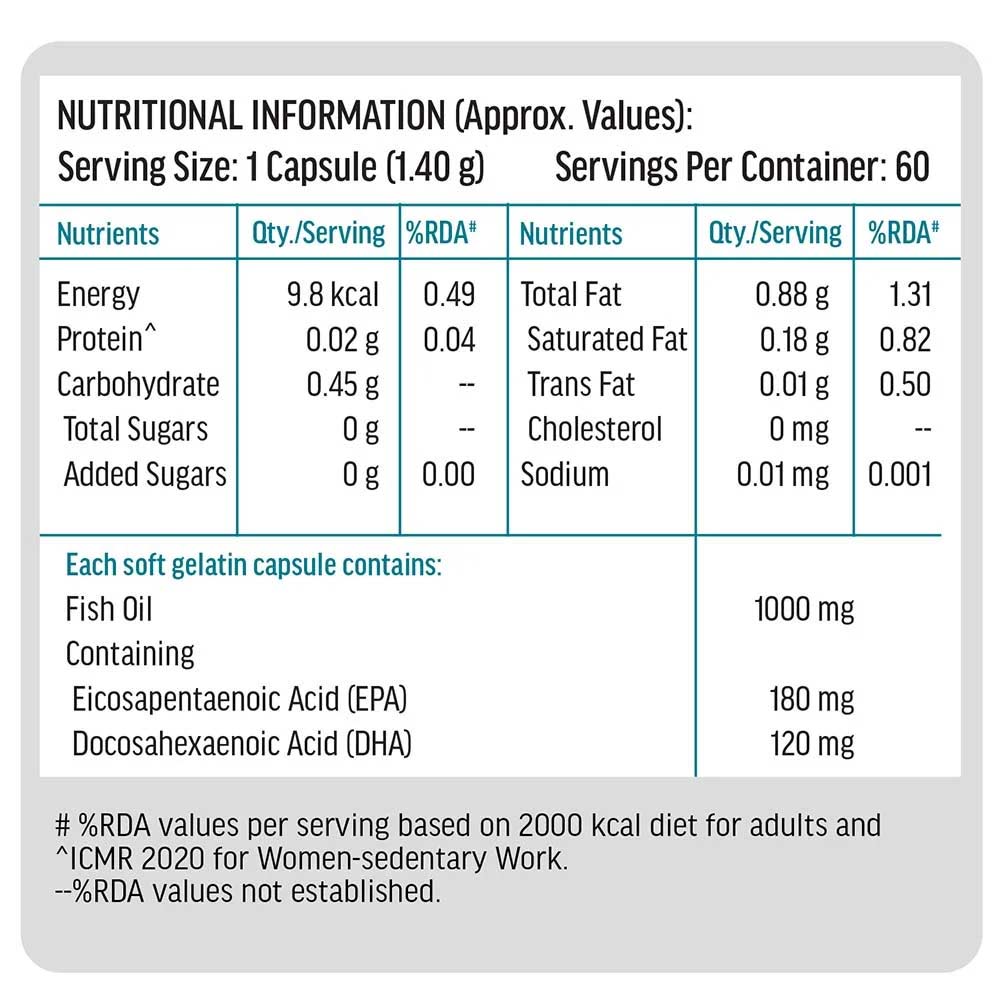 HK Vitals Fish Oil 60 capsules - Pack Of 2