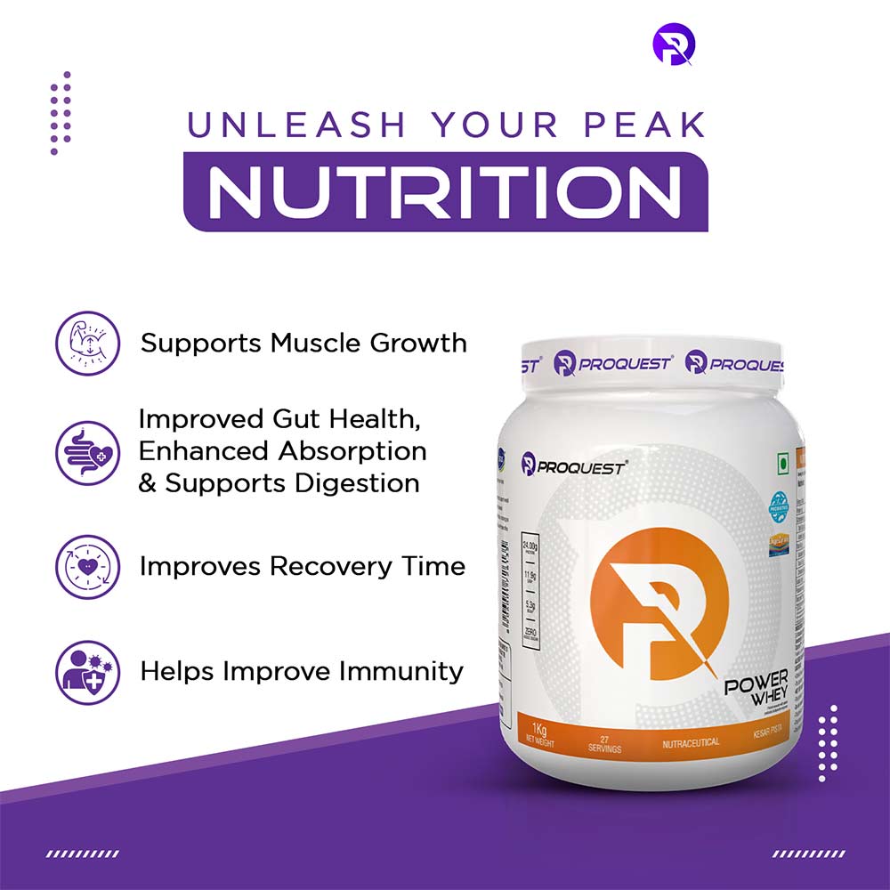 2 - Proquest Power Whey Protein,  4.4 lb  Kesar Pista 