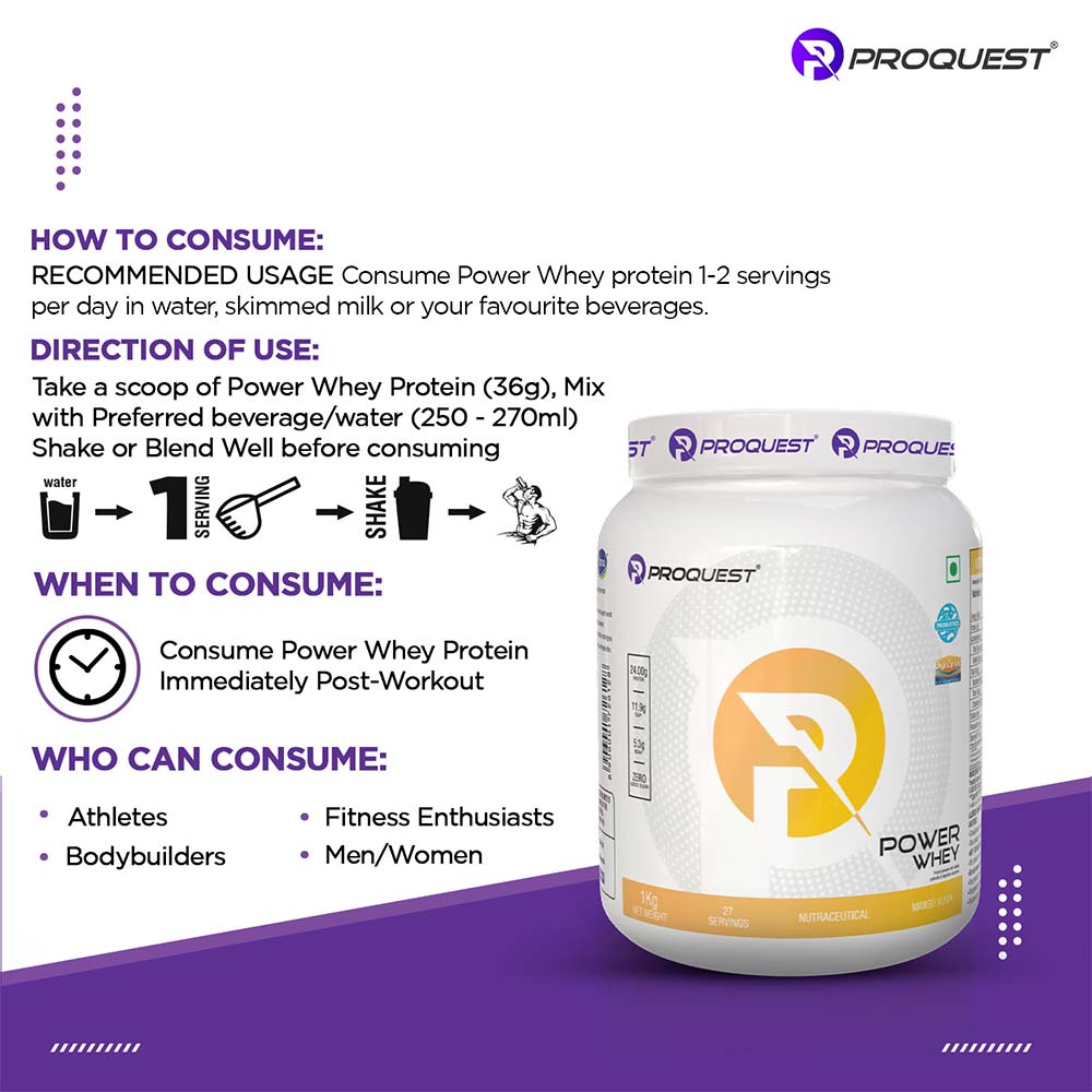 3 - Proquest Power Whey Protein,  4.4 lb  Mango Rush 