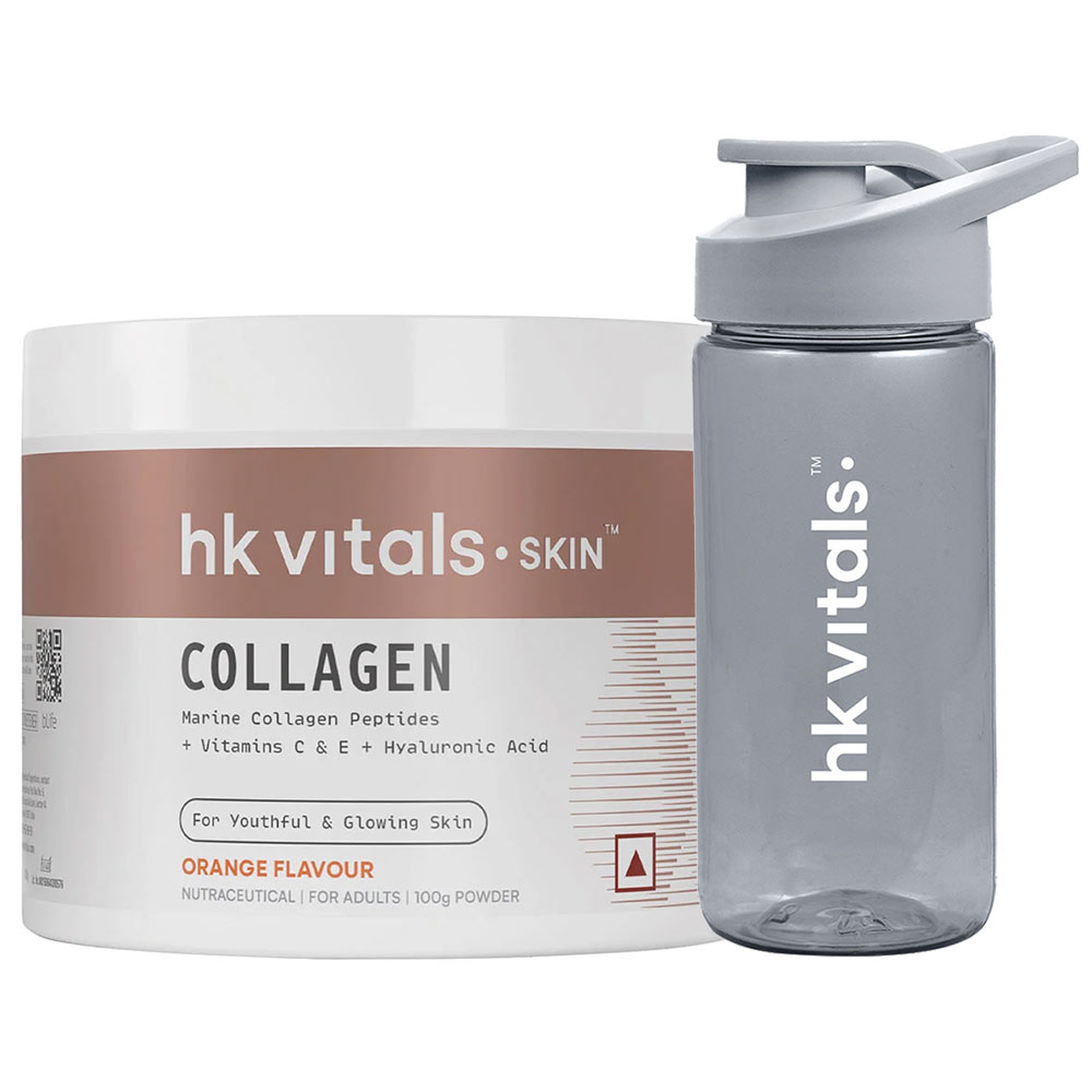 HK Vitals Skin Radiance Collagen 100 g Orange & Sipper combo