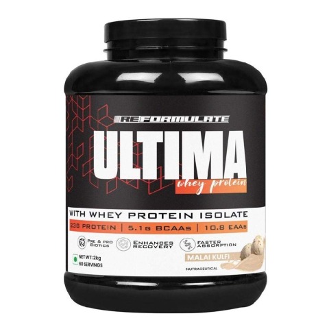 1 - Reformulate Ultima Whey Protein, 4.4 lb Malai Kulfi