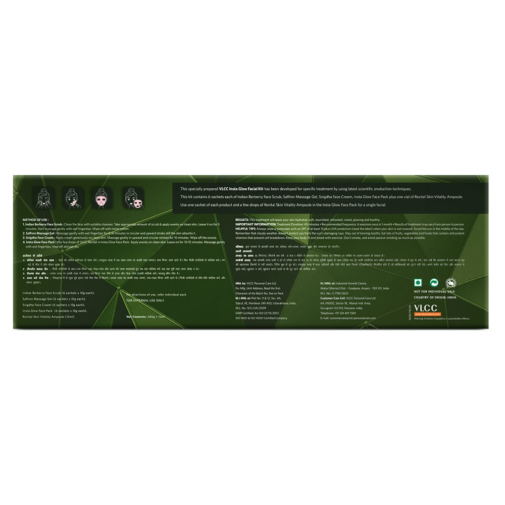 6 - VLCC Insta Glow Facial Kit,  252 g  for All Skin Types 