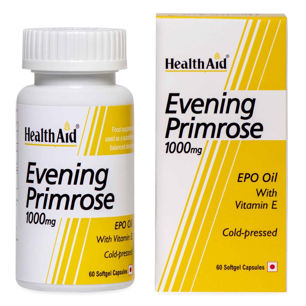 1 - HealthAid Evening Primrose Oil With Vitamin E (1000 mg),  60 capsules 