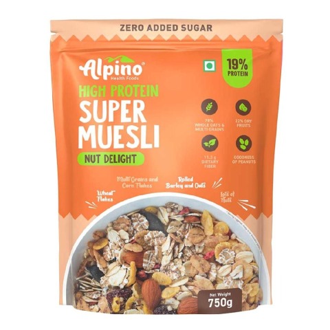 1 - Alpino Super Muesli,  750 g  Nut Delight (Whole Grain Breakfast Cereal) 