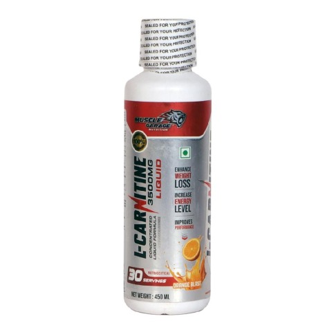 1 - Muscle Garage L-Carnitine 3500mg Liquid,  450 ml  Orange Blast 