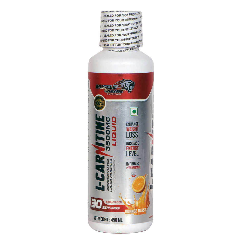 1 - Muscle Garage L-Carnitine 3500mg Liquid,  450 ml  Orange Blast 