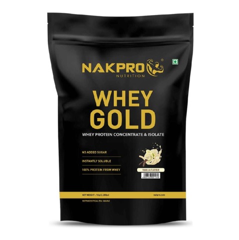 1 - Nakpro Whey Gold Protein Concentrate,  2.2 lb  Vanilla 