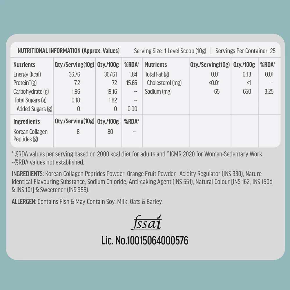 3 - HK Vitals Skin Radiance Collagen,  Marine Collagen  250 g  Korean Orange 8g 