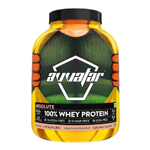 1 - Avvatar Absolute 100% Whey Protein, 5 lb Cafe Mocha Swirl