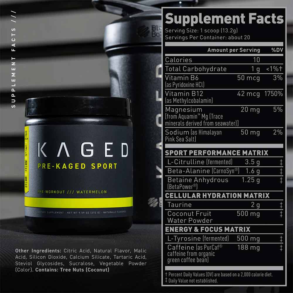 3 - Kaged Muscle Pre-Workout Sport,  0.57 lb  Watermelon 