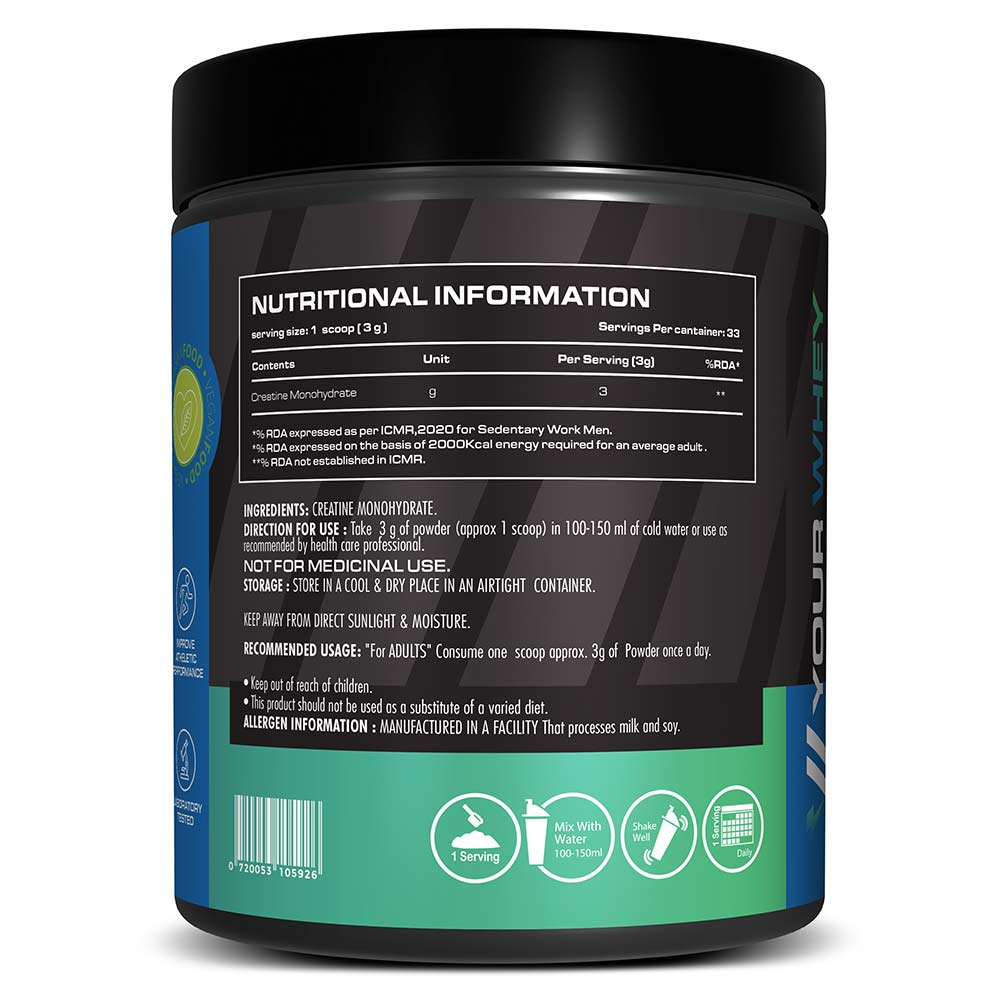 2 - YourWhey Creatine Monohydrate,  Unflavoured  0.22 lb 