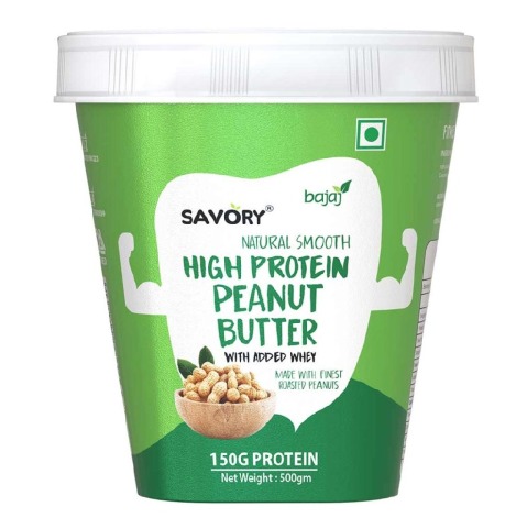 1 - Savory Natural High Protein Peanut Butter,  500 g  Smooth 