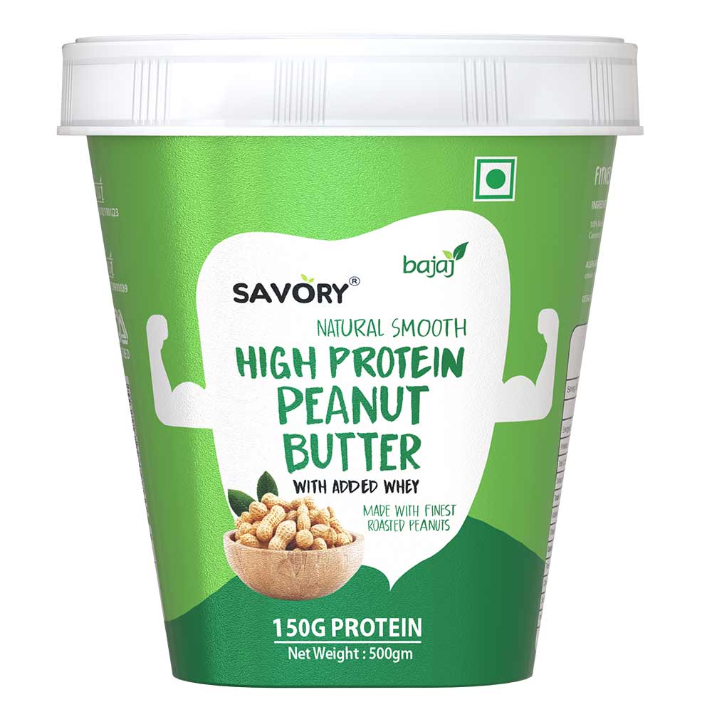 1 - Savory Natural High Protein Peanut Butter,  500 g  Smooth 
