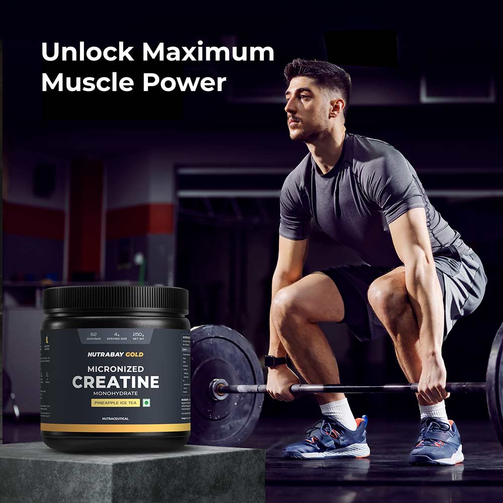 4 - Nutrabay Gold Micronised Creatine Monohydrate,  Pineapple Ice Tea  0.55 lb 