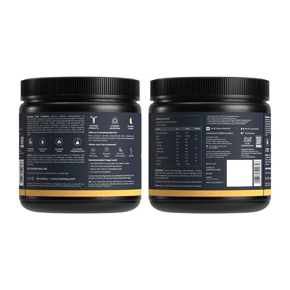 1 - Nutrabay Gold Micronised Creatine Monohydrate,  Pineapple Ice Tea  0.55 lb 