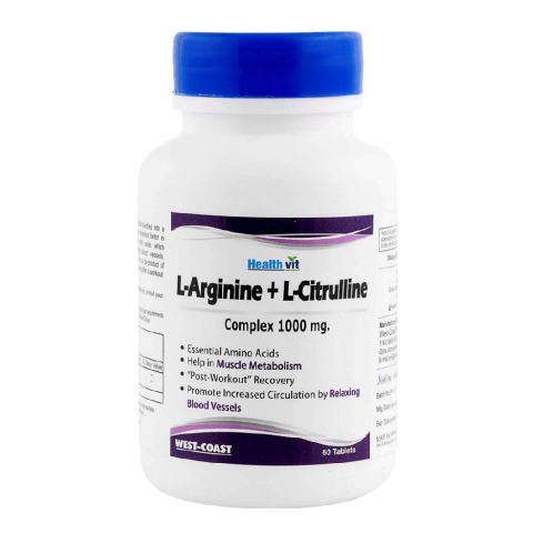 Healthvit L-Arginine L-Citrulline Complex 1000 mg,  60 tablet(s) 