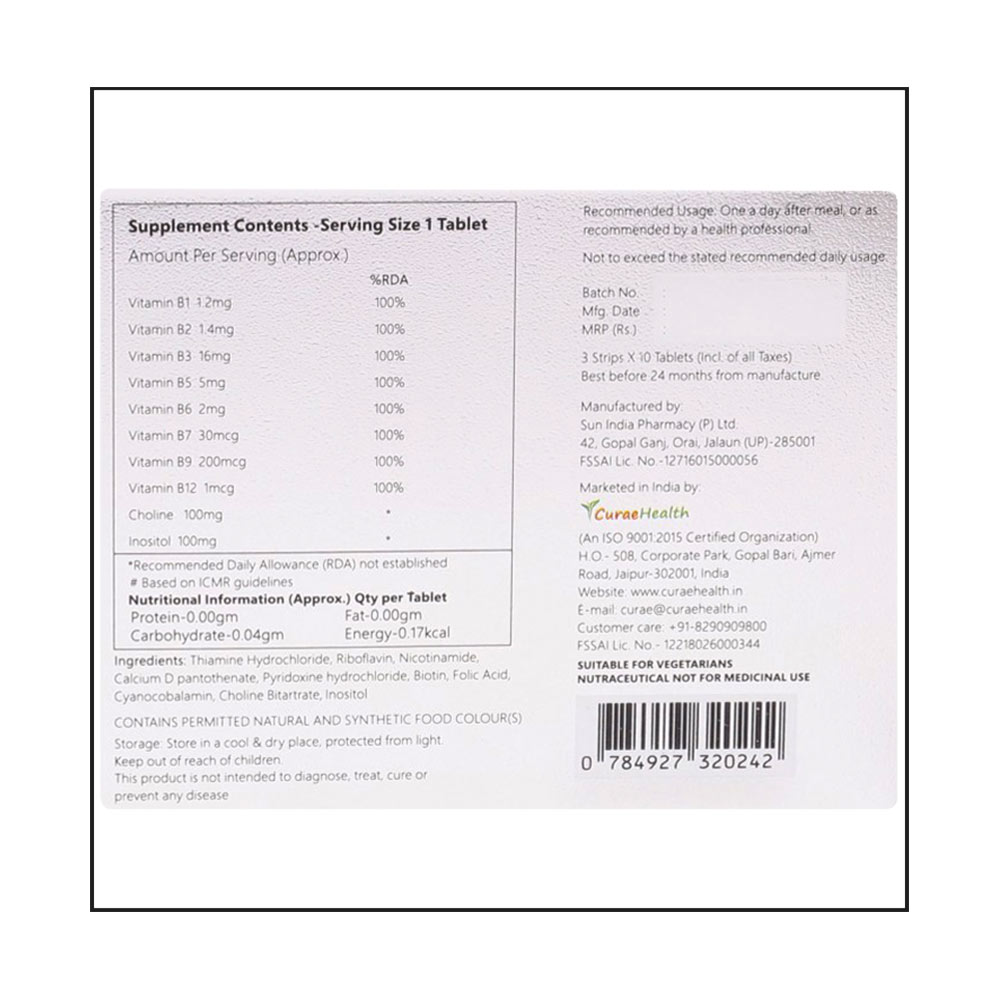 supplementinfo - Curae Health Bentac,  Unflavoured  30 tablet(s) 