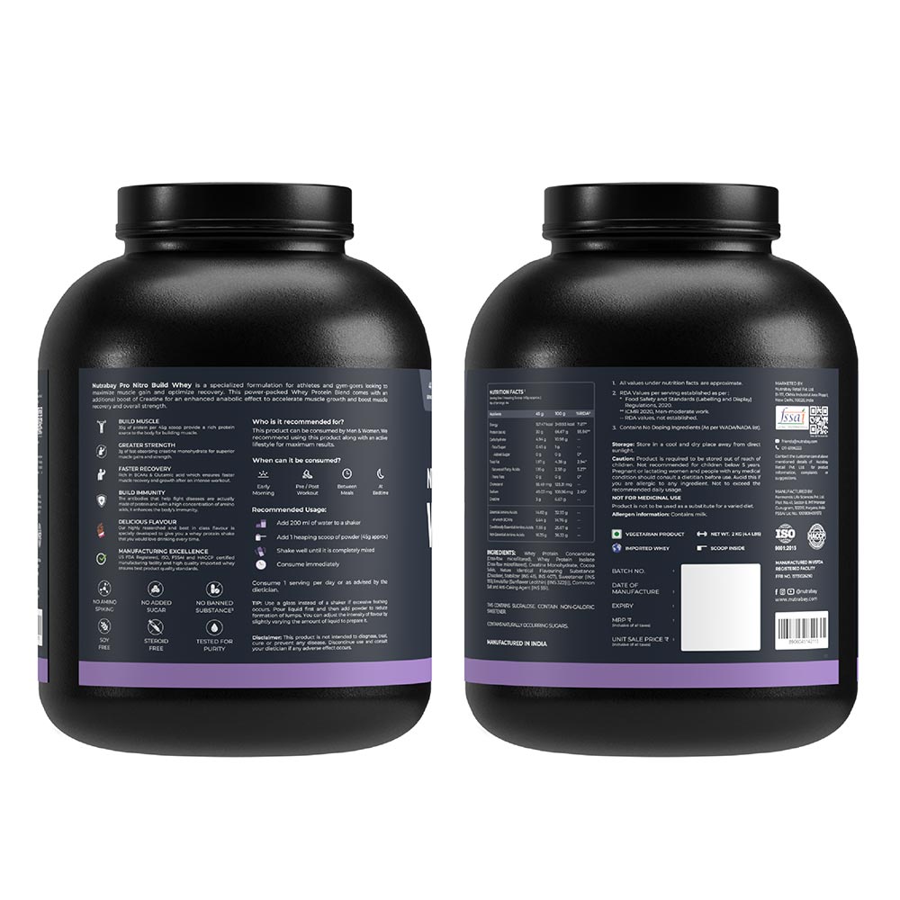 1 - Nutrabay Pro Nitro Build Whey Protein,  4.4 lb  Rich Milk Chocolate 