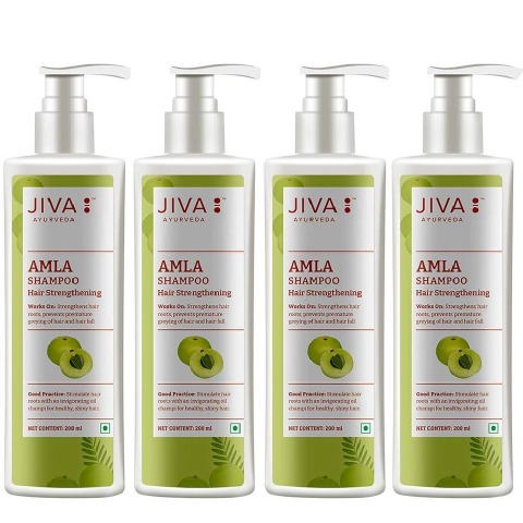 1 - Jiva Ayurveda Amla Shampoo,  200 ml  Hair Strengthening (Pack of 4) 